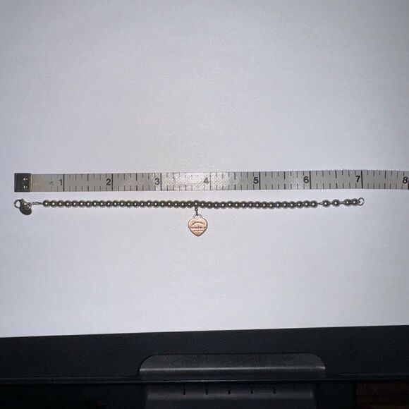 TIFFANY return to Tiffany rose gold heart and silver beaded bracelet - Picture 6 of 9